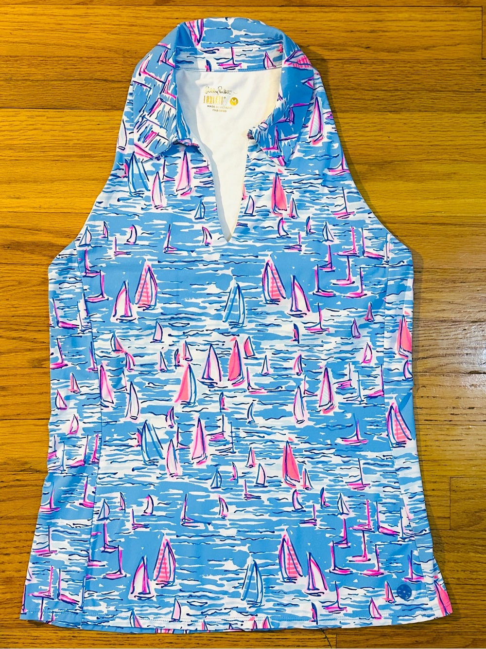 Lilly Pulitzer Medium, Luxletic Lakelyn Polo Tank in ‘Boatylicious’ without pads